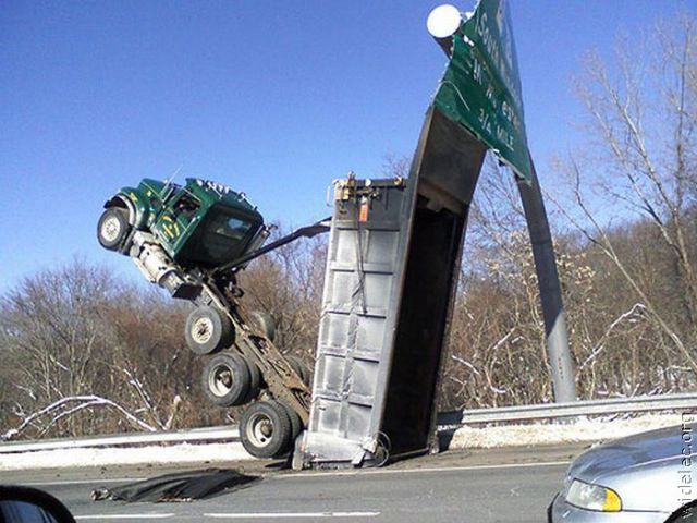 Dump Truck Flipped On A road