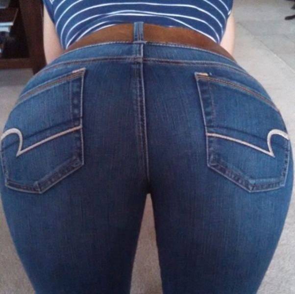 Tight Jeans Are Barely Holding There