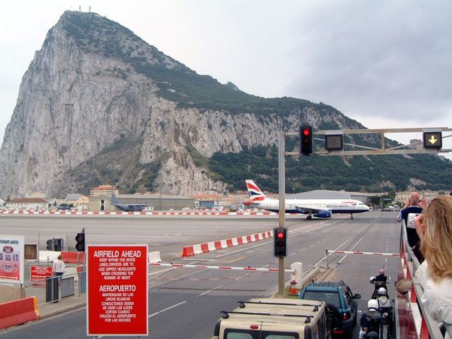 Gibraltar airport runway crosses the road to Spain (12 pics)