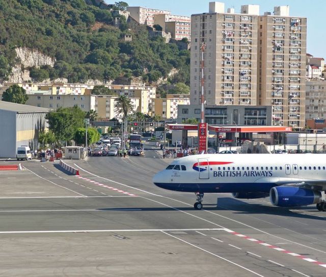 Gibraltar airport runway crosses the road to Spain (12 pics)