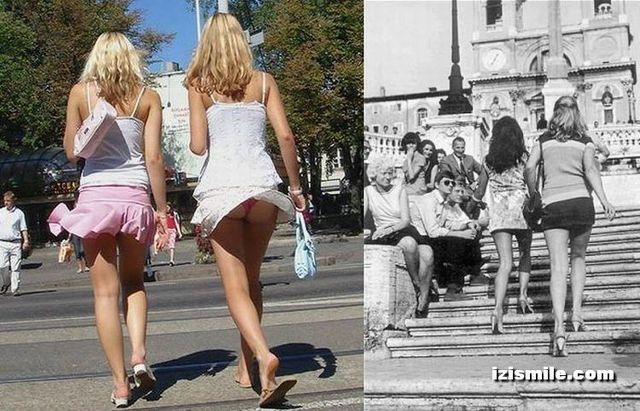 Mini-skirts from the 70's vs modern era (22 pics) - Izismile.com