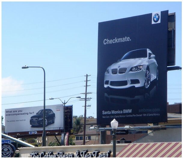 Creative photomontages by users as a response from Audi to BMW.