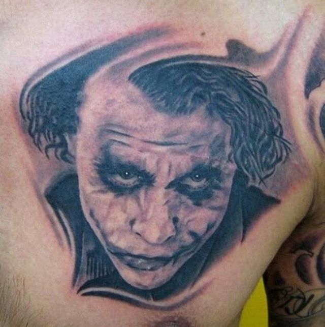For example today, many people like to tattoo a portrait of Heath Ledger in 