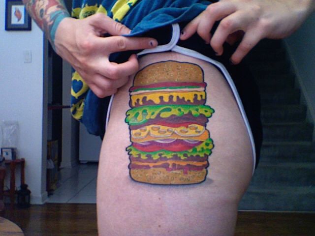 Hamburger tattoos (12 pics)