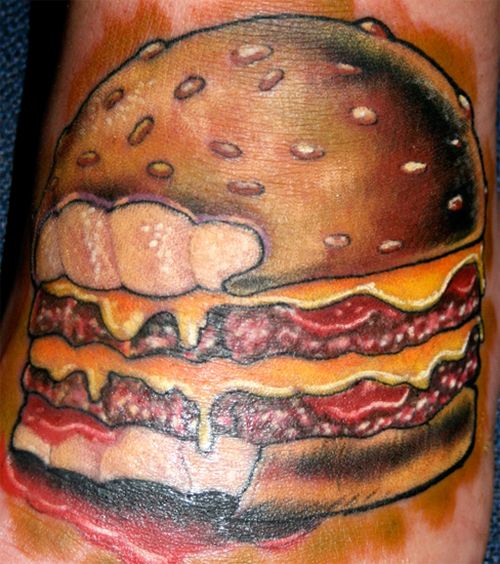 Hamburger tattoos (12 pics)