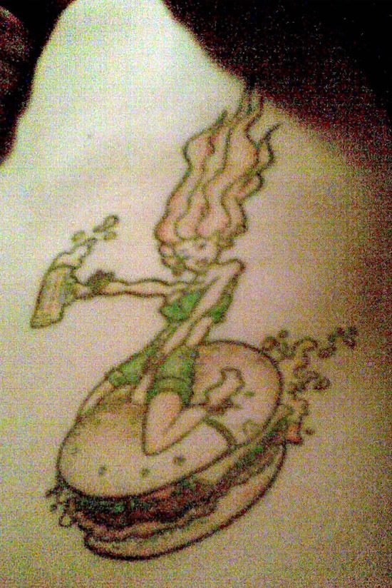 Hamburger tattoos (12 pics)