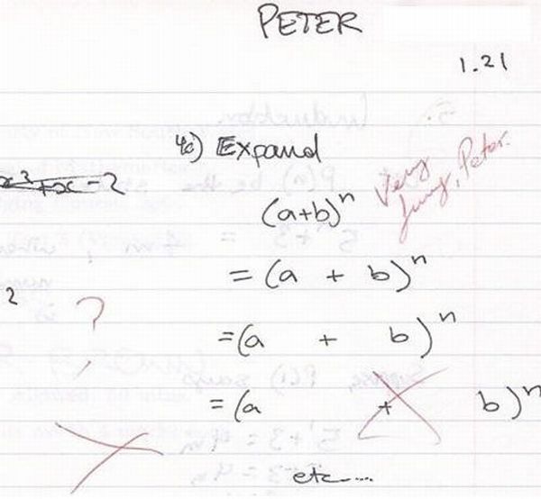  funny student answers on math problems, equations, essays, biology and 