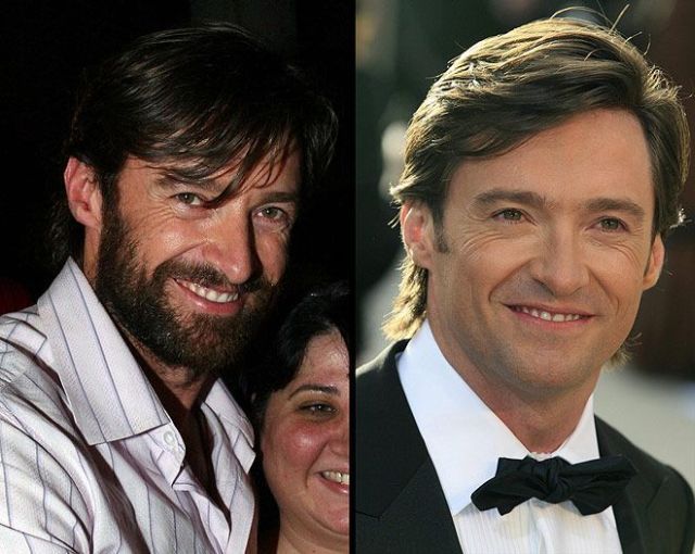 Celebs with and without a beard (12 pics)