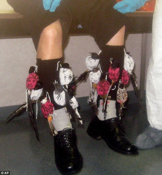 Smuggler tried to transport illegal animals taped to his body (5 pics)