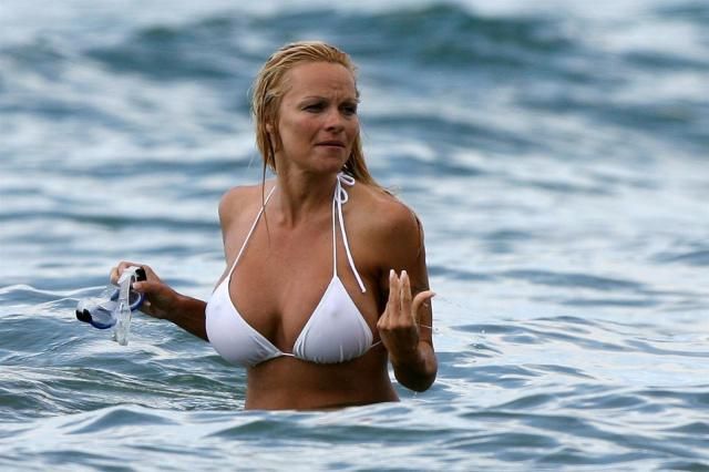 Pamela Anderson on the Beach (12 pics)