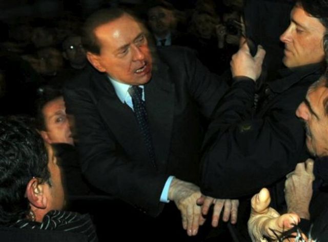 Berlusconi Gets a Broken Nose and Loses Two Teeth during the Assault (7 pics+1 video)