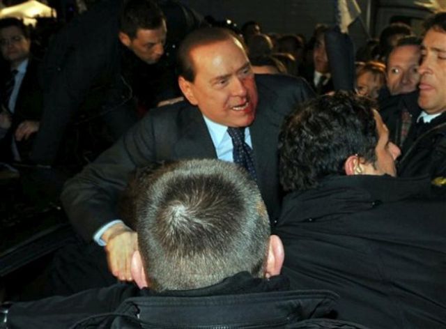 Berlusconi Gets a Broken Nose and Loses Two Teeth during the Assault (7 pics+1 video)