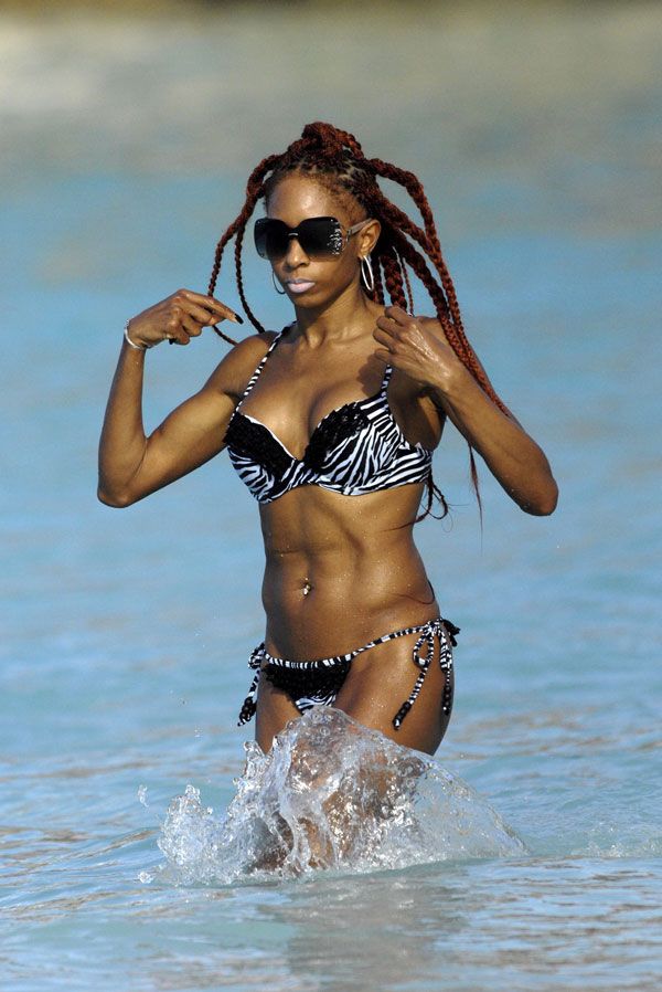 Hot Mia Frye in Bikini on the Beautiful Beach of St. Barth (7 pics)