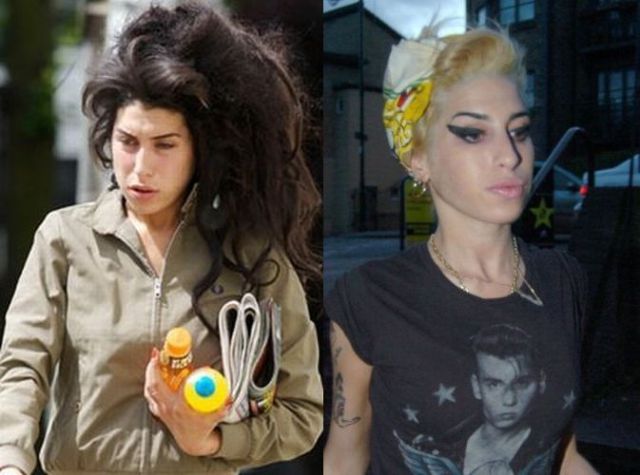 Amy Winehouse Celebrities with Bad Makeup and au Naturel 21 pics 