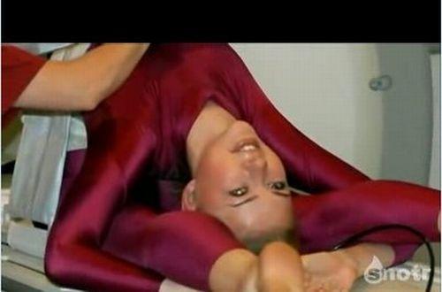An extraordinarily hot woman with super human elasticity