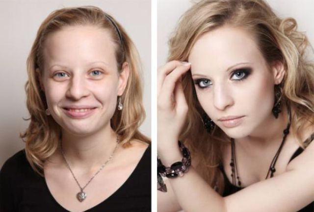 Girls Before and After Makeup