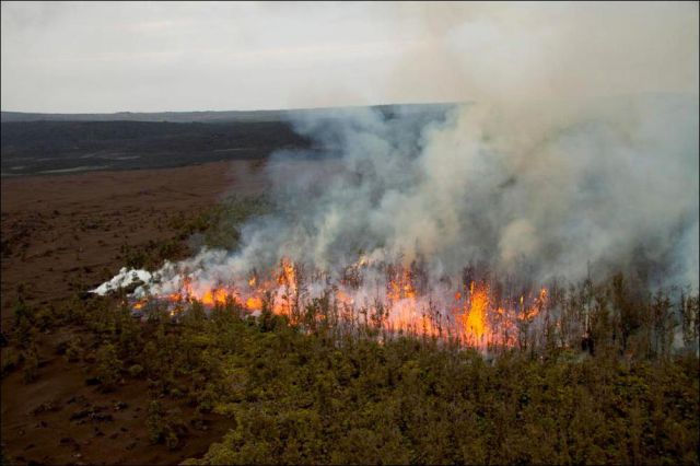 Eruption of Kilauea Volcano in Hawaii