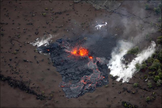 Eruption of Kilauea Volcano in Hawaii