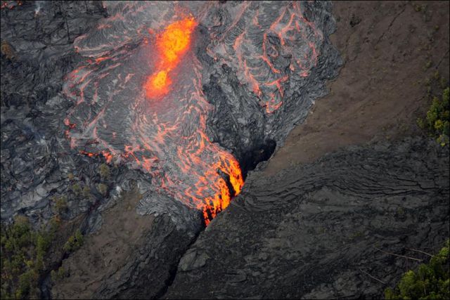 Eruption of Kilauea Volcano in Hawaii