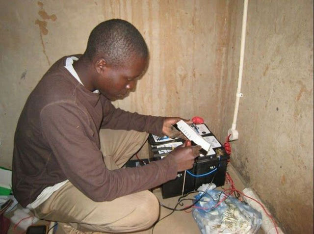 Young African Built Windmills from Garbage