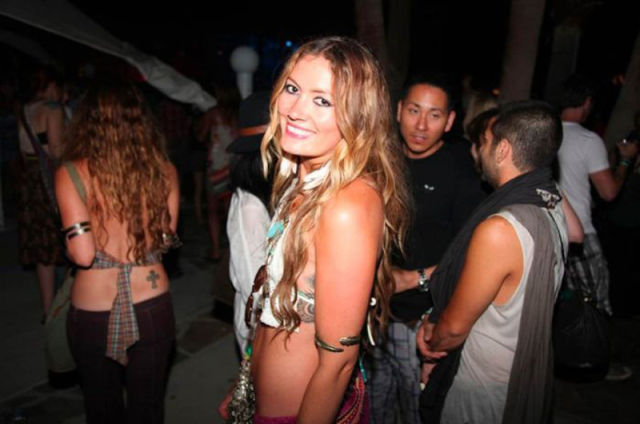 Coachella Music Festival: Half Naked Hot Young White Chicks Dancing