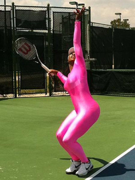serena williams pink bodysuit. Tennis ace Serena Williams is
