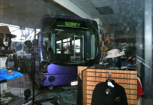 Bus Crashes With Lights On That Says Sorry- LOL
