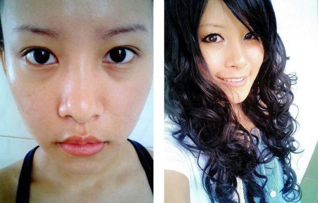 Asian Babes Makeup: Before and After