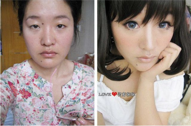 Asian Babes Makeup: Before and After