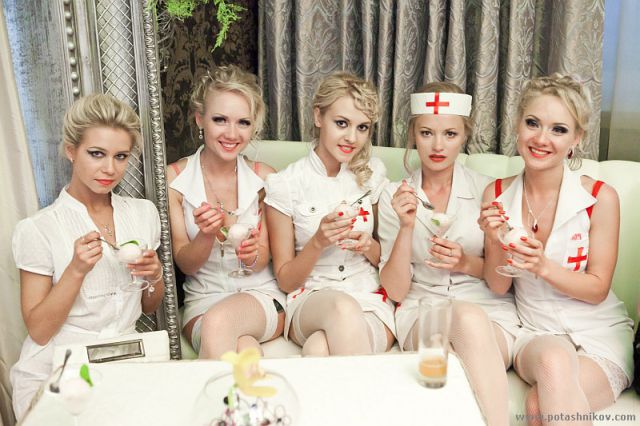 A Parade of Blonde Nurses
