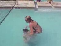 Bikini Girl Fail in the Pool