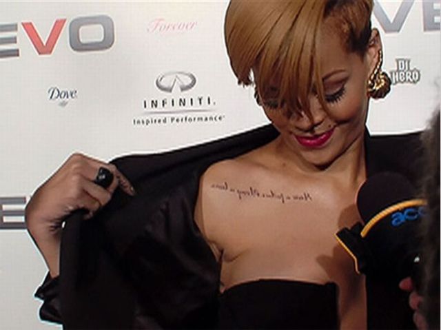 Return to Exploring Rihanna's Tattoos 20 pics 4 Chest