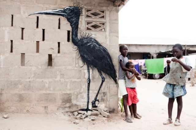 Animais Inspirado Africano Street Art