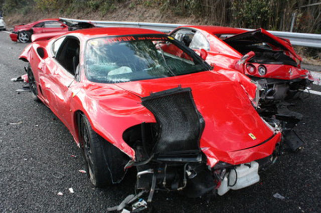Probably the Most Expensive Car Crash Ever