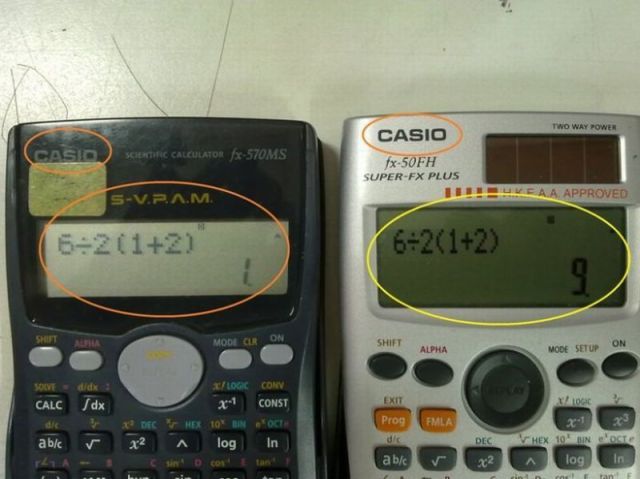 Calculadoras Casio dan resultados distintos ante la misma operación