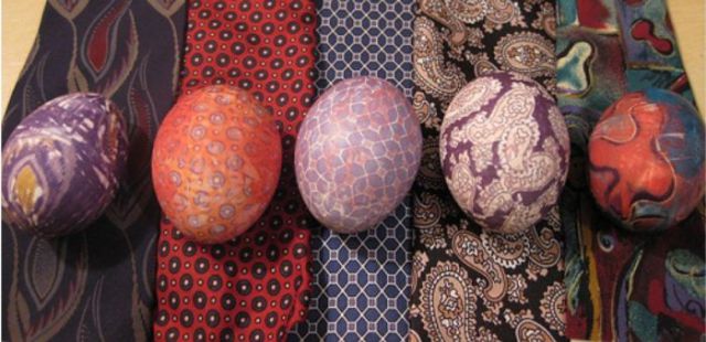 Easter Eggs Painted With the Old Ties