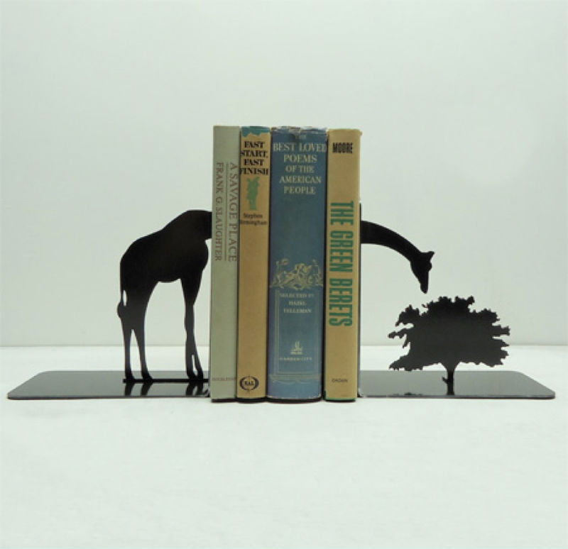 Clever Bookends by Knob Creek Metal Arts office books.