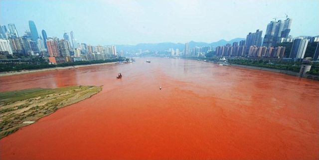 Yangtze River Turned Red