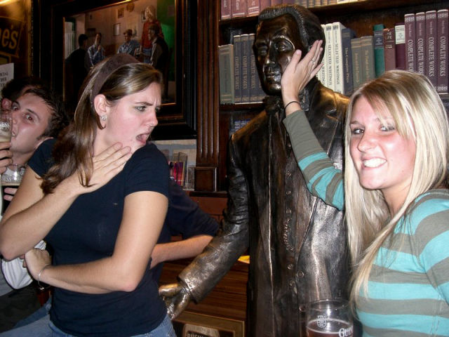 WTF Statue Pawing Pics