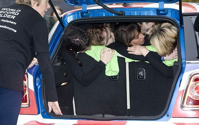 Any Guesses as to How Many People Can Fit Into a Mini Cooper at Once?