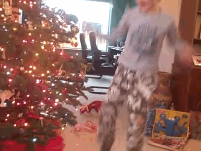 Happy and Excited Children on Christmas Morning (13 pics + 10 gifs