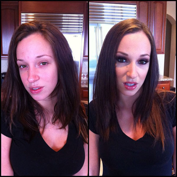 Porn Stars Before and After Their Makeup Makeover