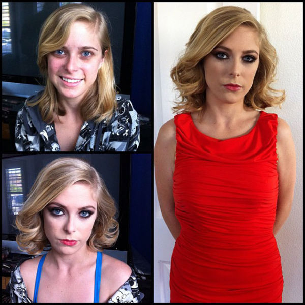 Porn Stars Before and After Their Makeup Makeover