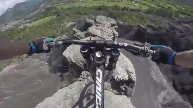 Extreme Biker Rides through Narrowest Mountain Edge Ever