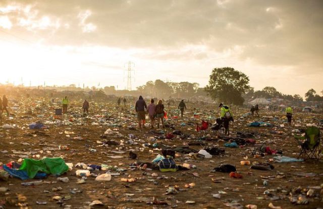 The Massive Mess Left Over after Glastonbury’s Annual Festival