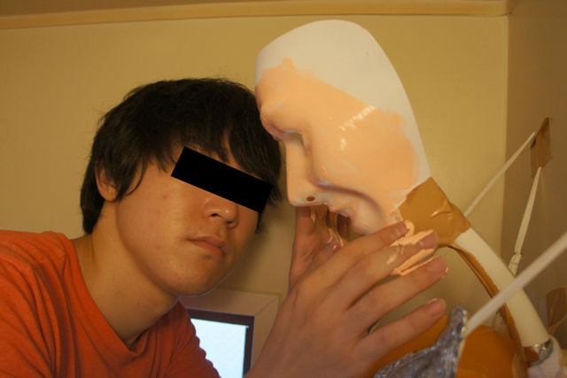 A Teenager Makes His Own Girlfriend to Shower with