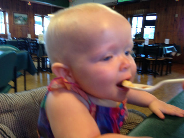 A Baby’s Cute Reaction to Tasting Flan for the First Time