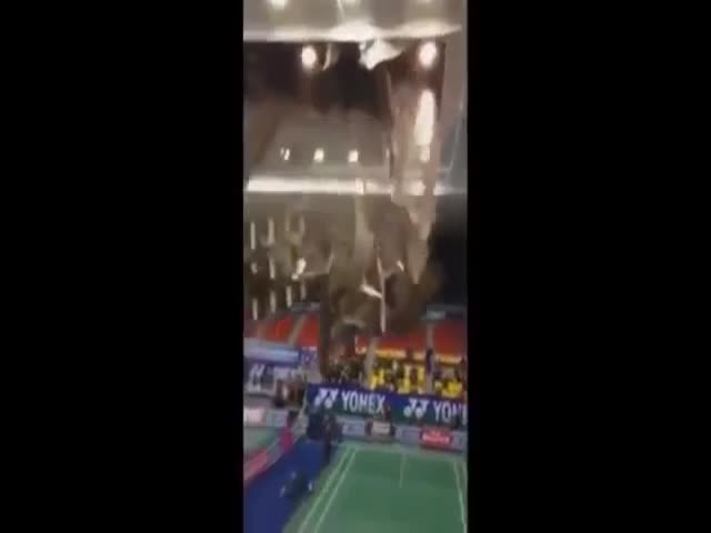 A Badminton Stadium Collapses in Vietnam