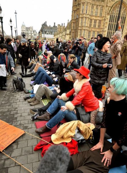 A Bizarre Face Sitting Protest