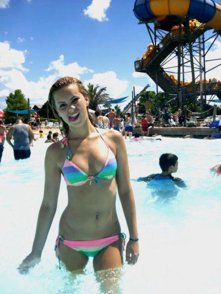 Water park boob slips